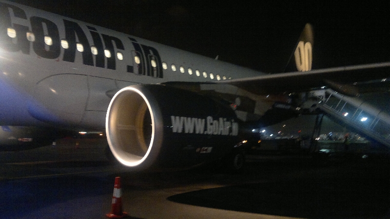 Die GoAir brachte uns in einem nagelneuen Flieger nach Dehli
