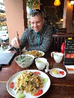 David beim Abendessen