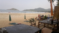 Der Blick auf den Strand von Goa und das Meer
