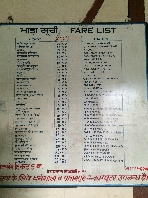  Preisliste der Kangra Valley Bahn